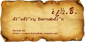 Óváry Barnabás névjegykártya